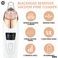 5-in-1 Blackhead Removal Machine - Derma Suction Acne Pore Cleaner, Vacuum Tool, Rechargeable Oil & Whitehead Remover, Multi-Functional Facial Beauty Device