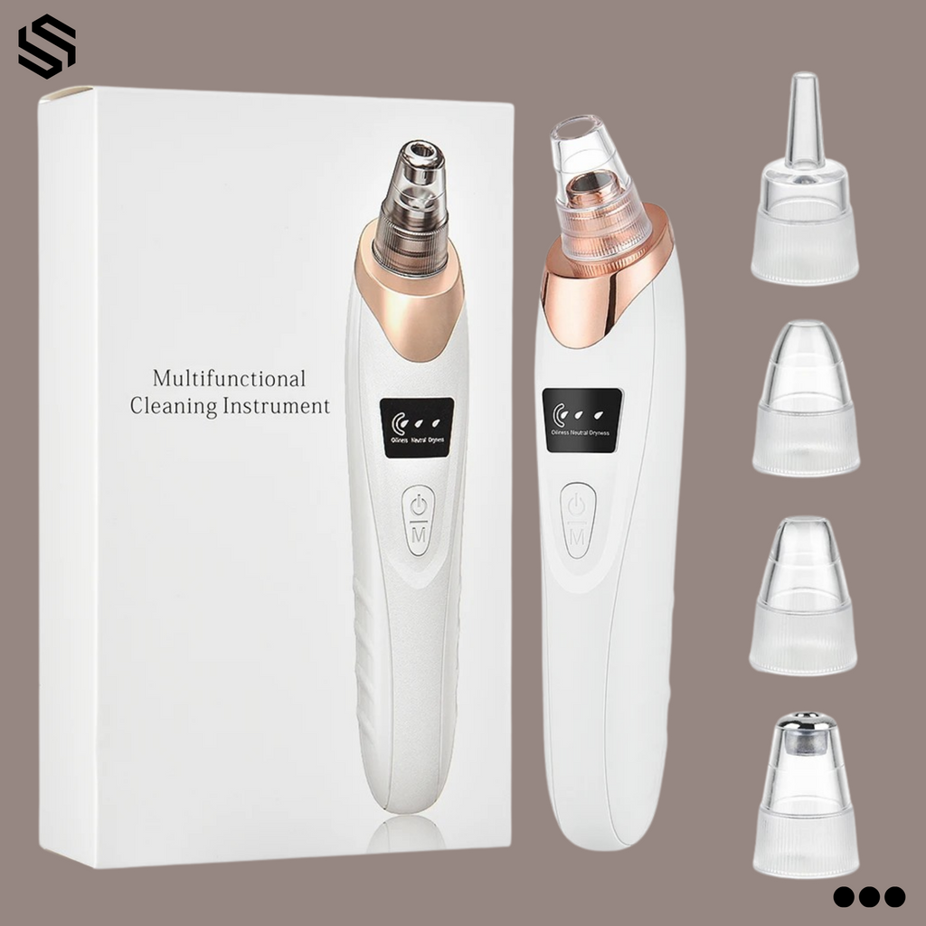 5-in-1 Blackhead Removal Machine - Derma Suction Acne Pore Cleaner, Vacuum Tool, Rechargeable Oil & Whitehead Remover, Multi-Functional Facial Beauty Device