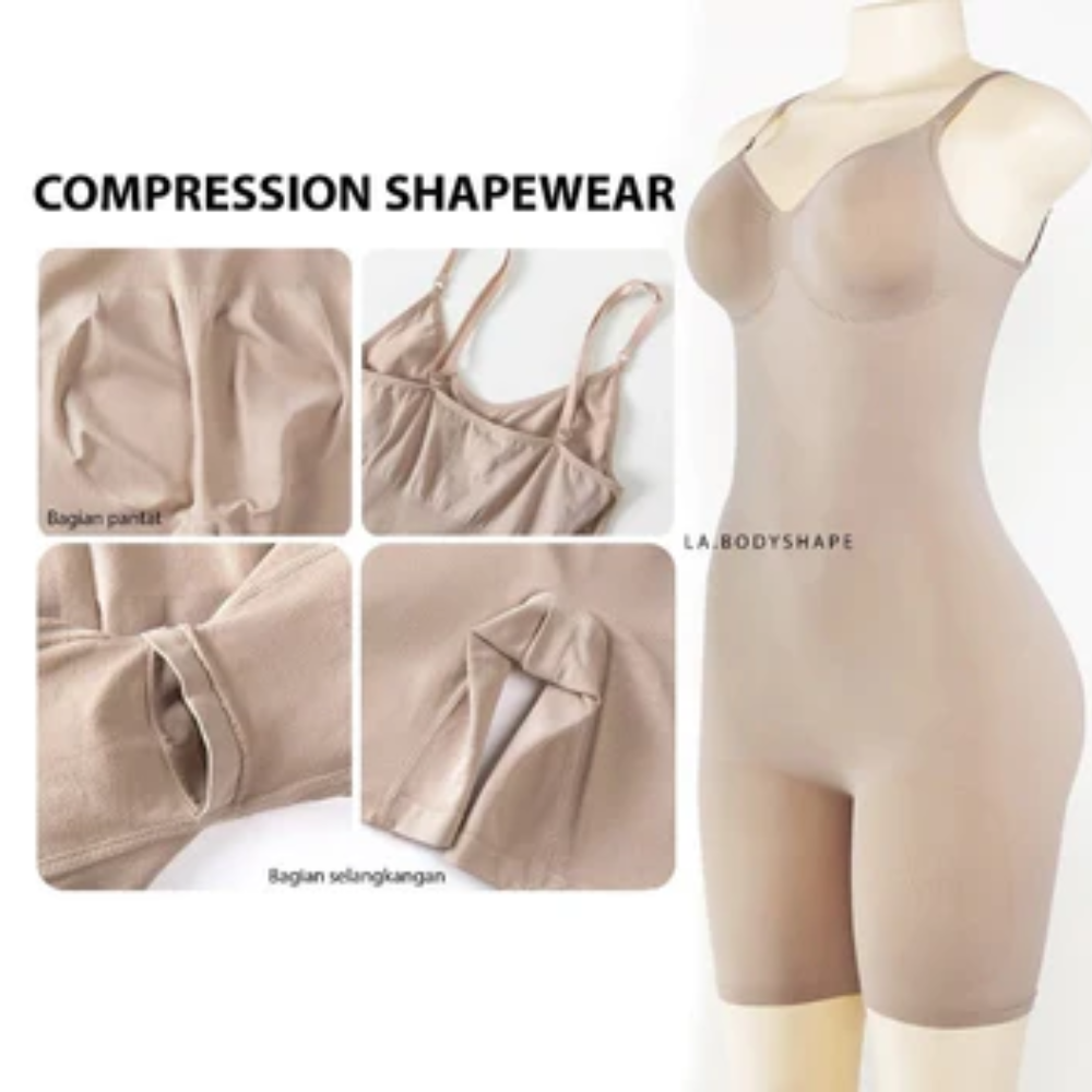 Firm Control Women's Seamless Crotchless Waist Slimming Full Bodysuit Shaper - 1 Piece